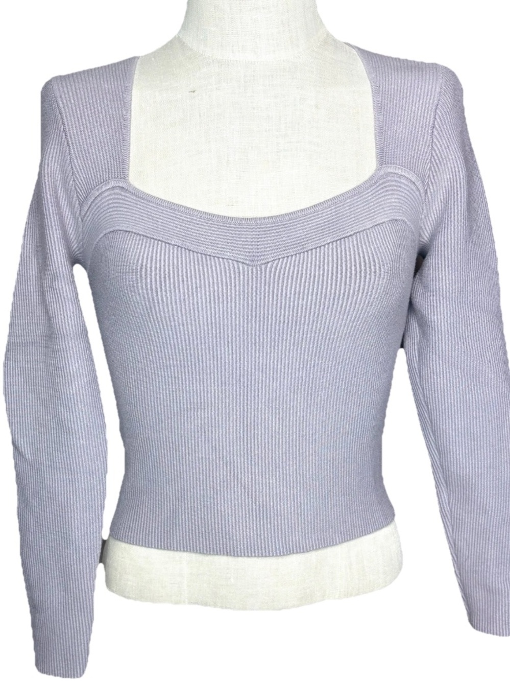 Abercrombie & Fitch Purple Ribbed Crop Sweater